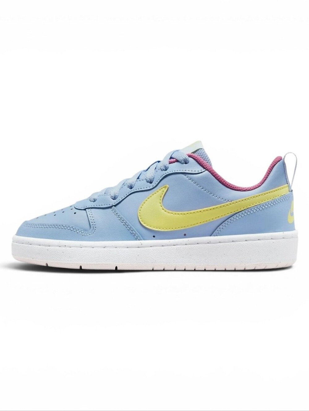 Nike Court Bourough Girls Blue, Pink,‎ Yellow Leather Sneskers. Size 5Y